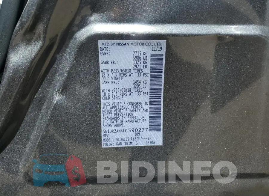 5N1DR2AN4LC590277 Photo# 14