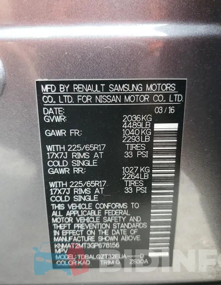 KNMAT2MT3GP678156 Photo# 14