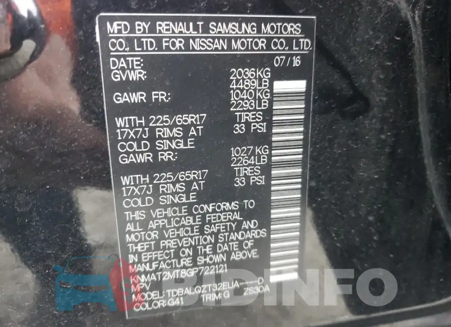 KNMAT2MT8GP722121 Photo# 12