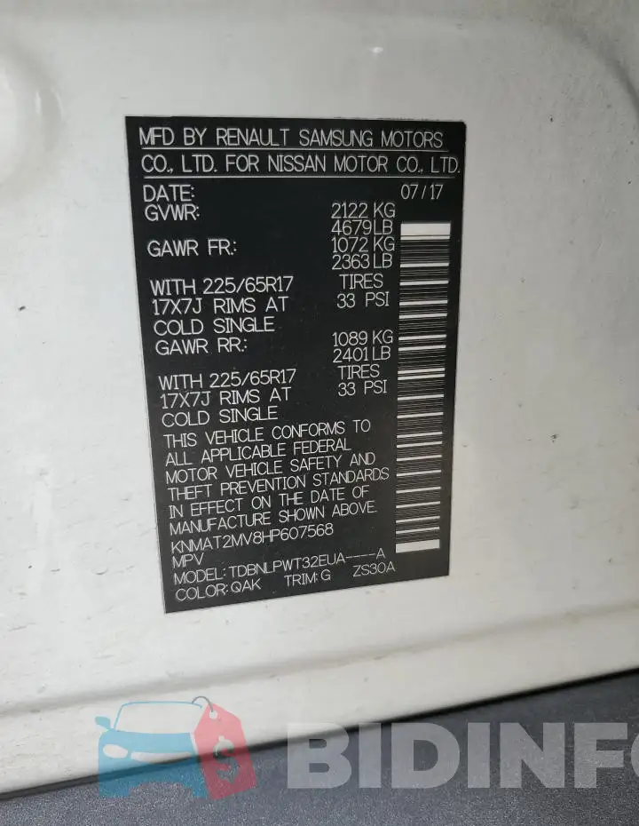 KNMAT2MV8HP607568 Photo# 13