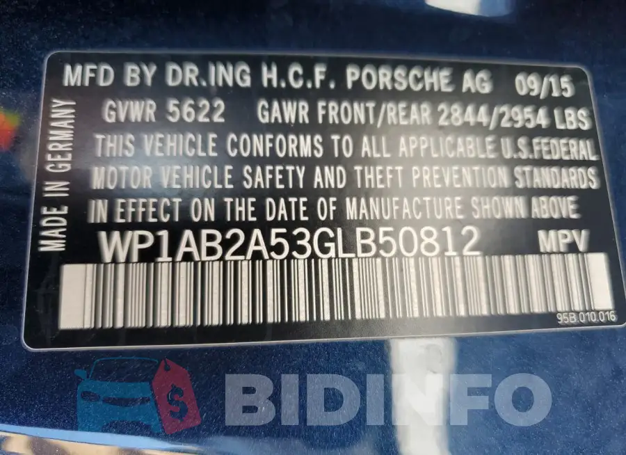 WP1AB2A53GLB50812 Photo# 13