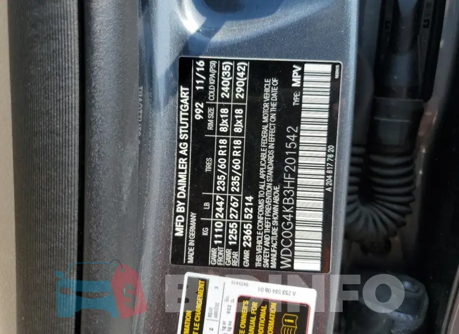 WDC0G4KB3HF201542 Photo# 14