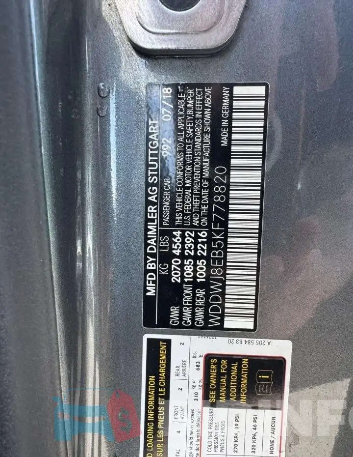 WDDWJ8EB5KF778820 Photo# 10
