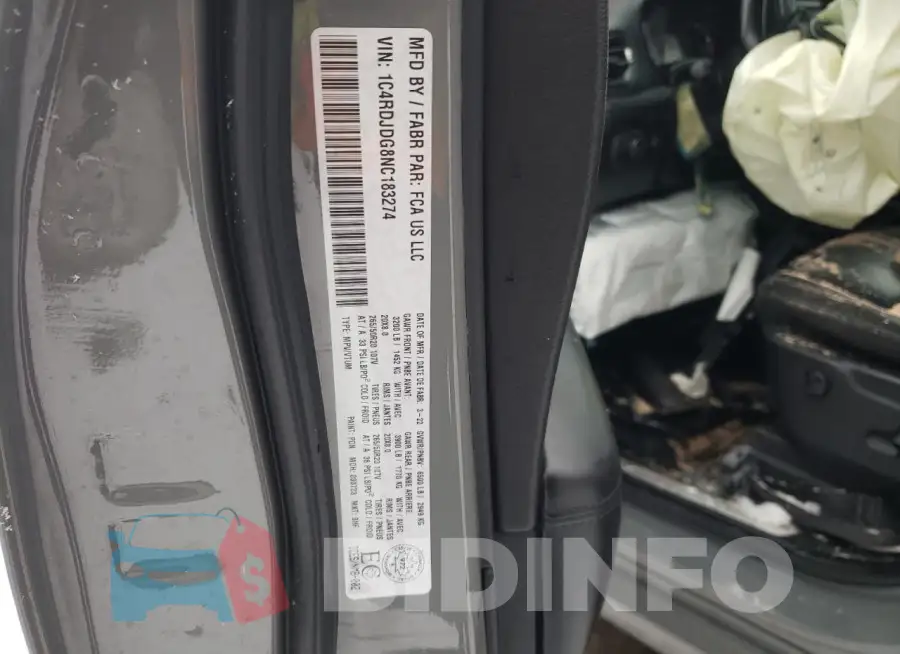 1C4RDJDG8NC183274 Photo# 14