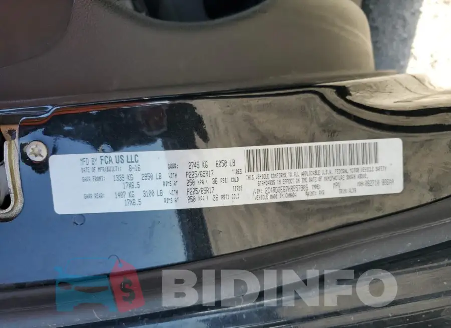 2C4RDGEG7HR557905 Photo# 13