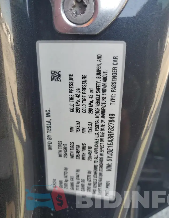 5YJ3E1EA3RF827849 Photo# 12