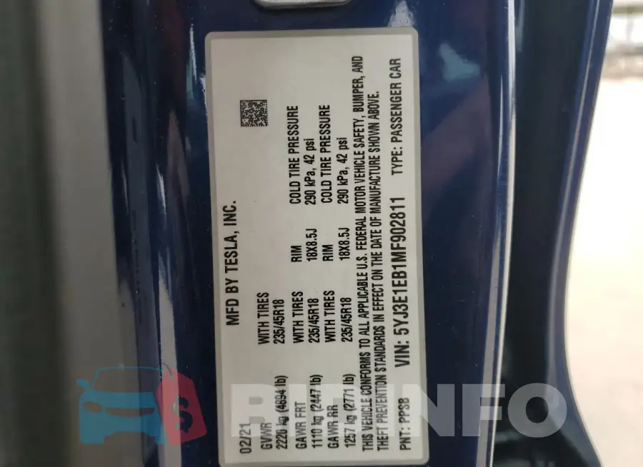 5YJ3E1EB1MF902811 Photo# 13