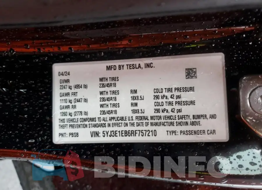 5YJ3E1EB6RF757210 Photo# 12