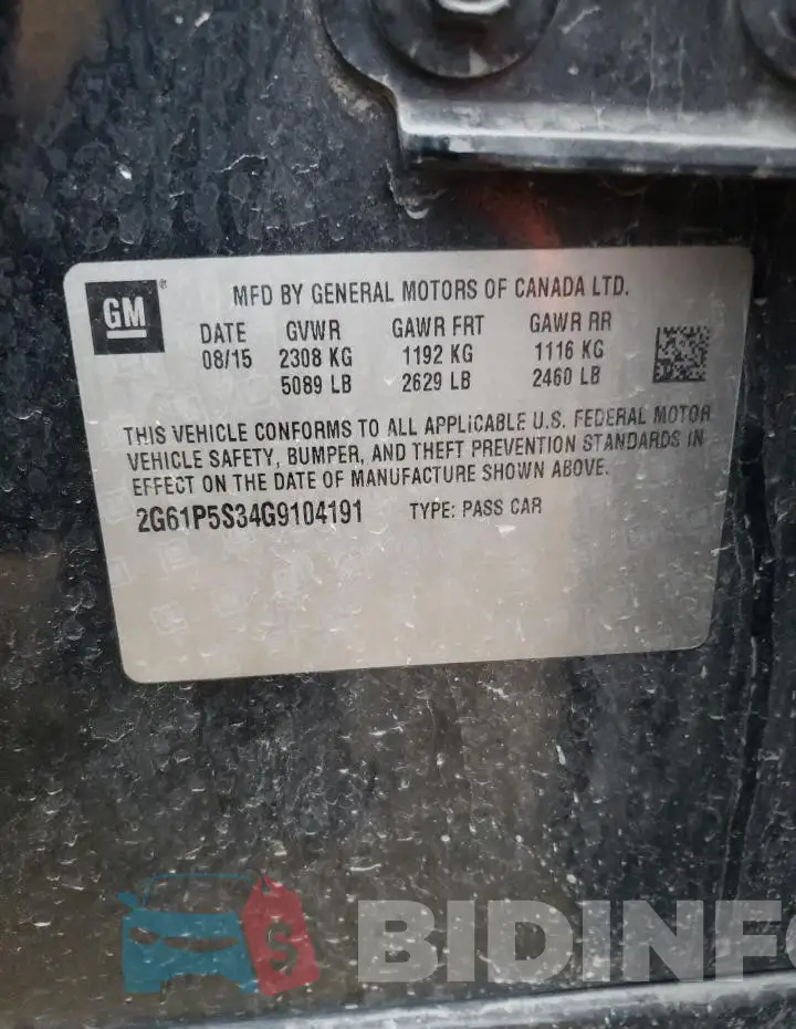 2G61P5S34G9104191 Photo# 12