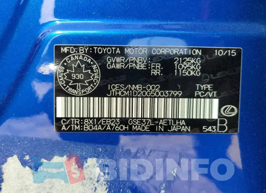 JTHCM1D20G5003799 Photo# 12