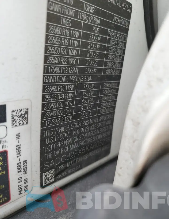 SADCJ2FX5KA605238 Photo# 14