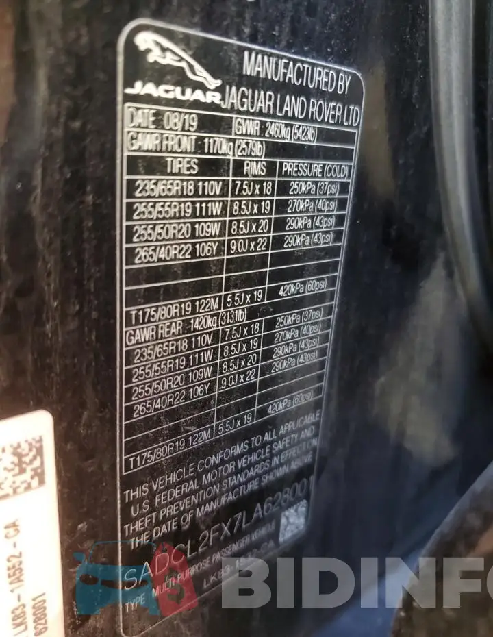 SADCL2FX7LA628001 Photo# 12