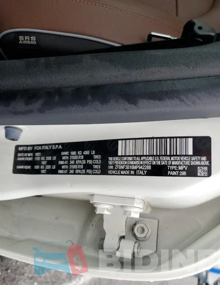 ZFBNF3B16MP942288 Photo# 13