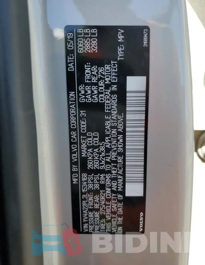 YV4A22PL2L1534168 Photo# 14