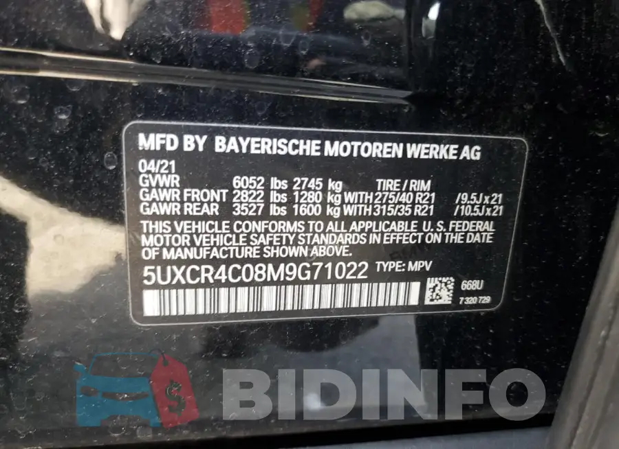 5UXCR4C08M9G71022 Photo# 12