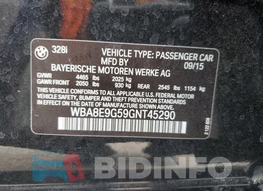 WBA8E9G59GNT45290 Photo# 12