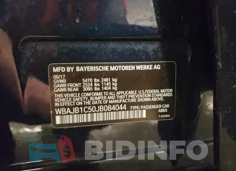 WBAJB1C50JB084044 Photo# 13