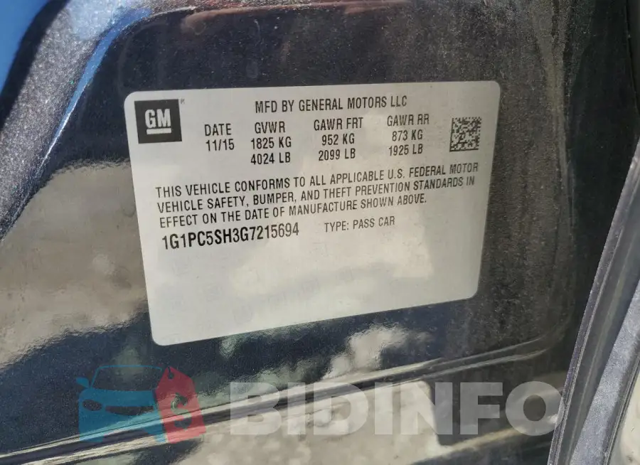 1G1PC5SH3G7215694 Photo# 12