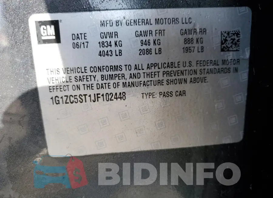 1G1ZC5ST1JF102448 Photo# 12
