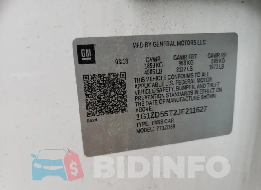 1G1ZD5ST2JF211627 Photo# 13