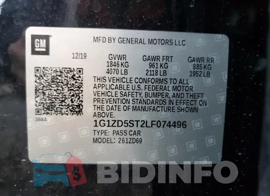 1G1ZD5ST2LF074496 Photo# 12
