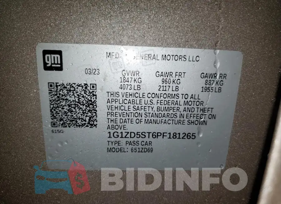 1G1ZD5ST6PF181265 Photo# 12