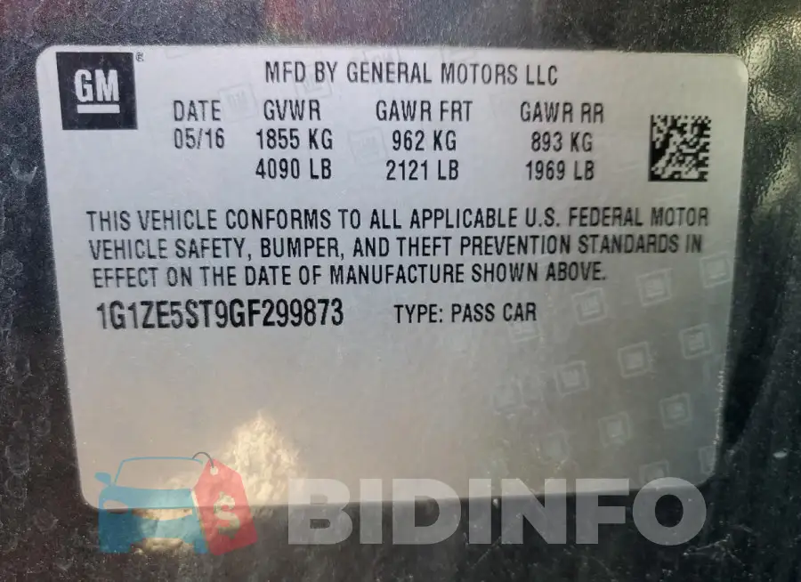 1G1ZE5ST9GF299873 Photo# 12