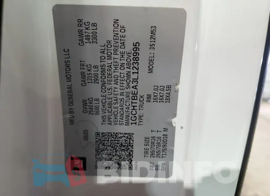 1GCHTBEA3L1238995 Photo# 13