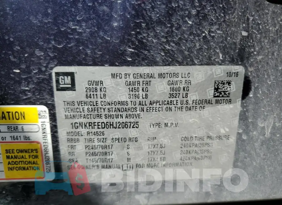 1GNKRFED6HJ206725 Photo# 13