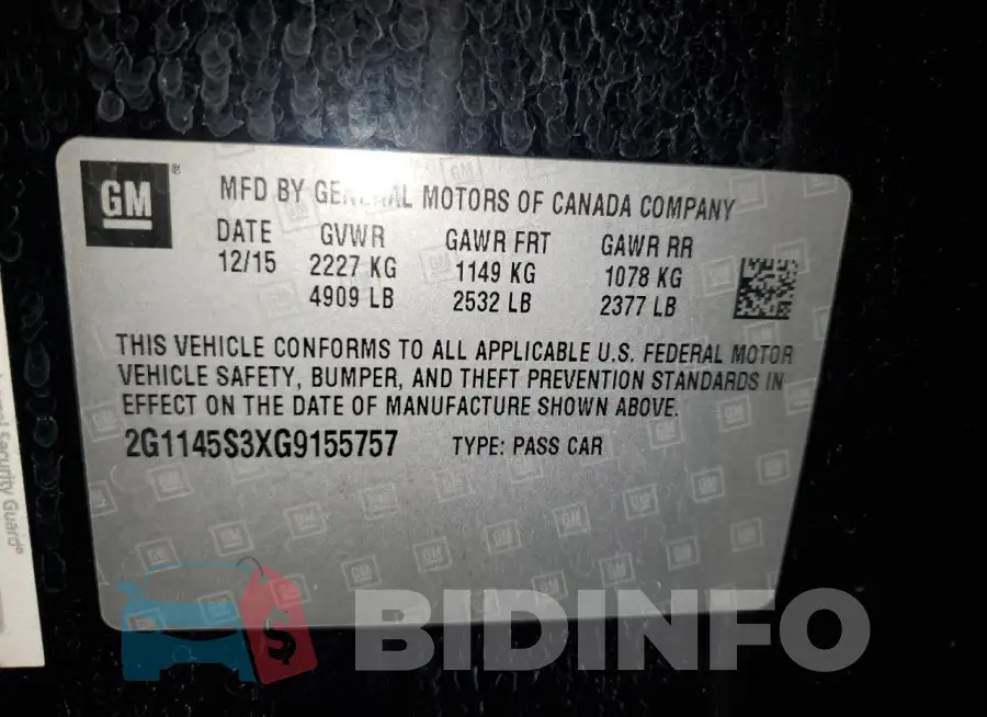 2G1145S3XG9155757 Photo# 12