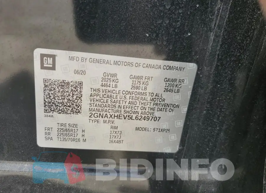 2GNAXHEV5L6249707 Photo# 13