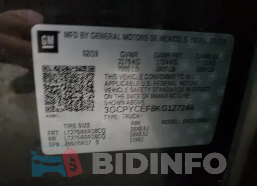 3GCPYCEF8KG127244 Photo# 12