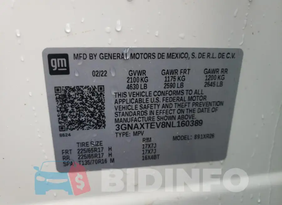 3GNAXTEV8NL160389 Photo# 13