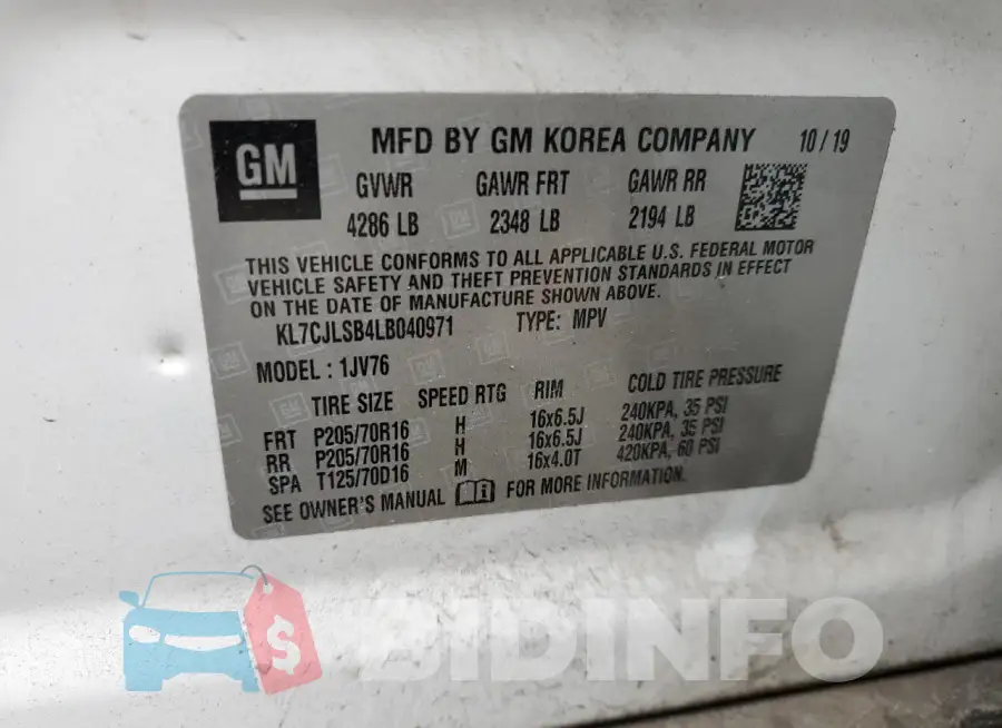 KL7CJLSB4LB040971 Photo# 13