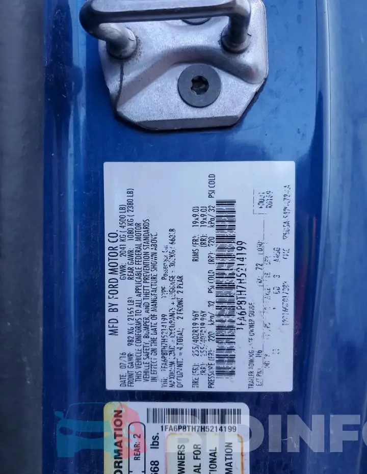 1FA6P8TH7H5214199 Photo# 13