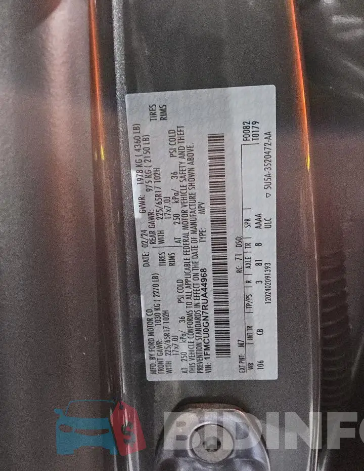 1FMCU0GN7RUA44968 Photo# 14