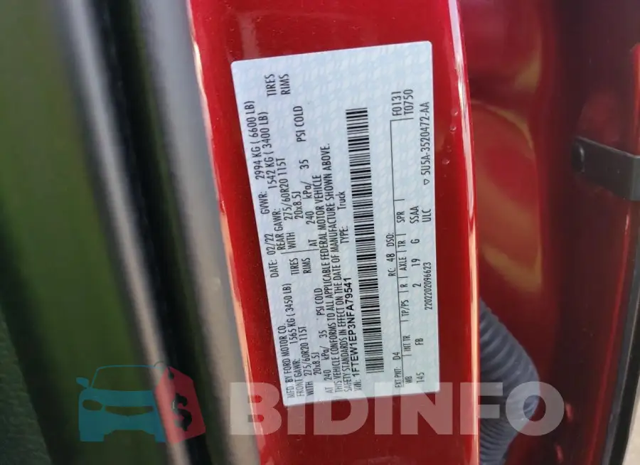 1FTEW1EP3NFA79541 Photo# 12