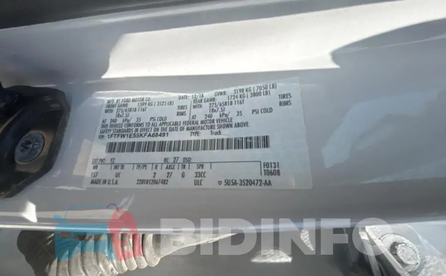 1FTFW1E55KFA68491 Photo# 10