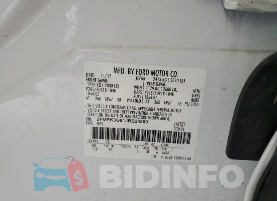 2FMPK3G91JBB24269 Photo# 13
