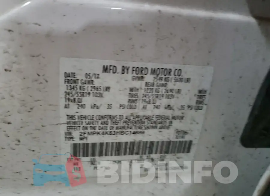 2FMPK4K83HBC14599 Photo# 13