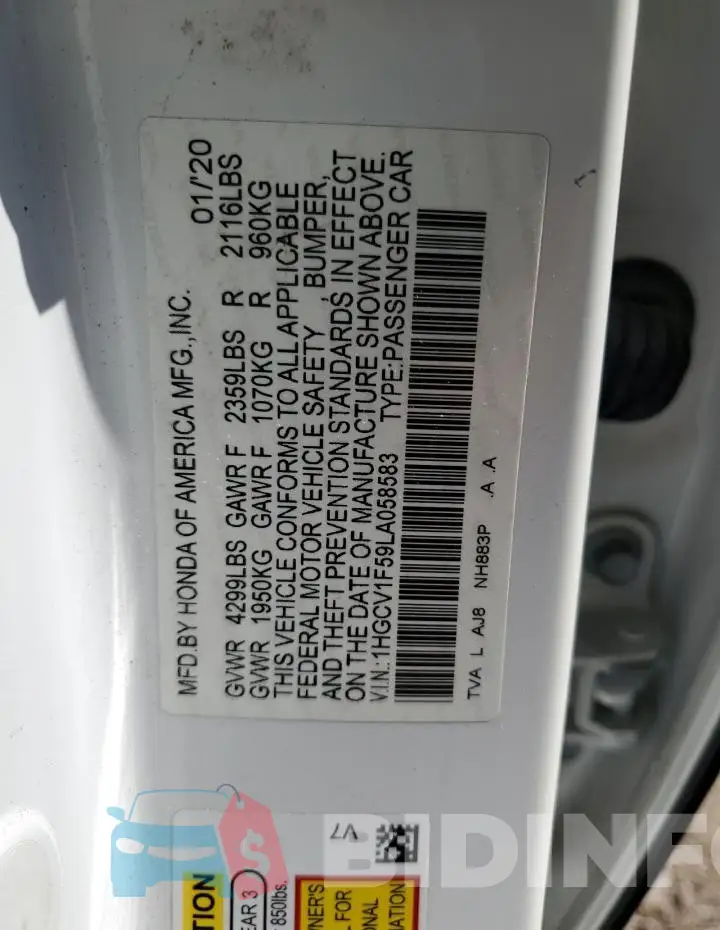 1HGCV1F59LA058583 Photo# 12