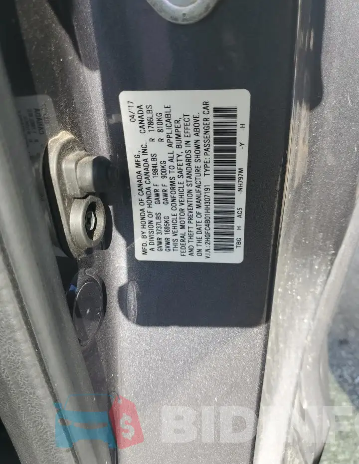 2HGFC4B01HH307191 Photo# 12