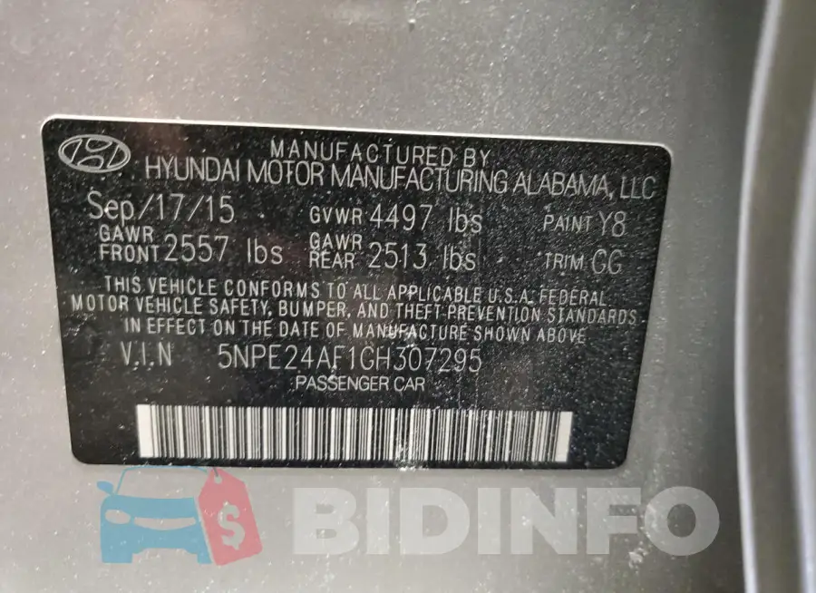 5NPE24AF1GH307295 Photo# 12