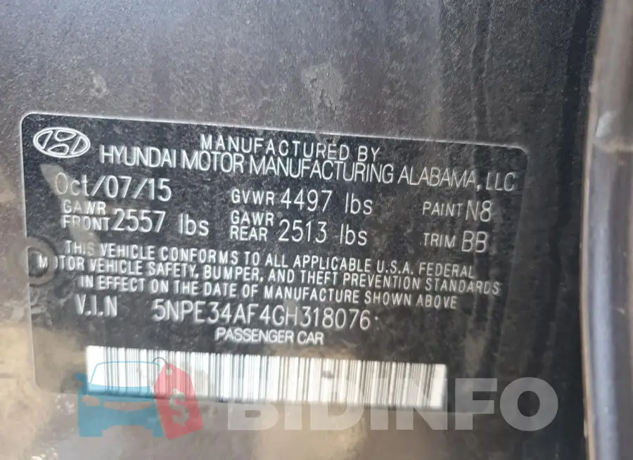 5NPE34AF4GH318076 Photo# 12