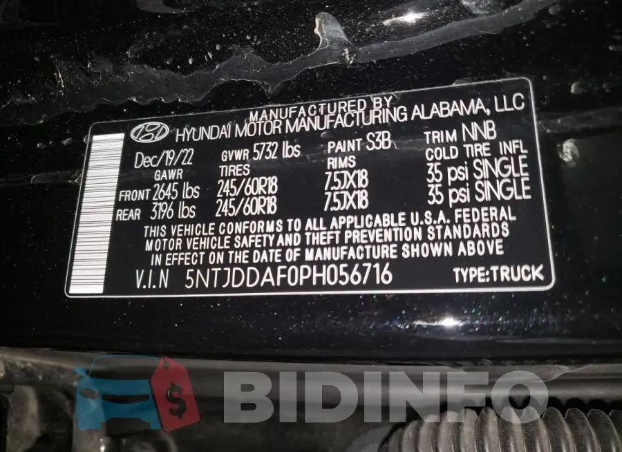 5NTJDDAF0PH056716 Photo# 12