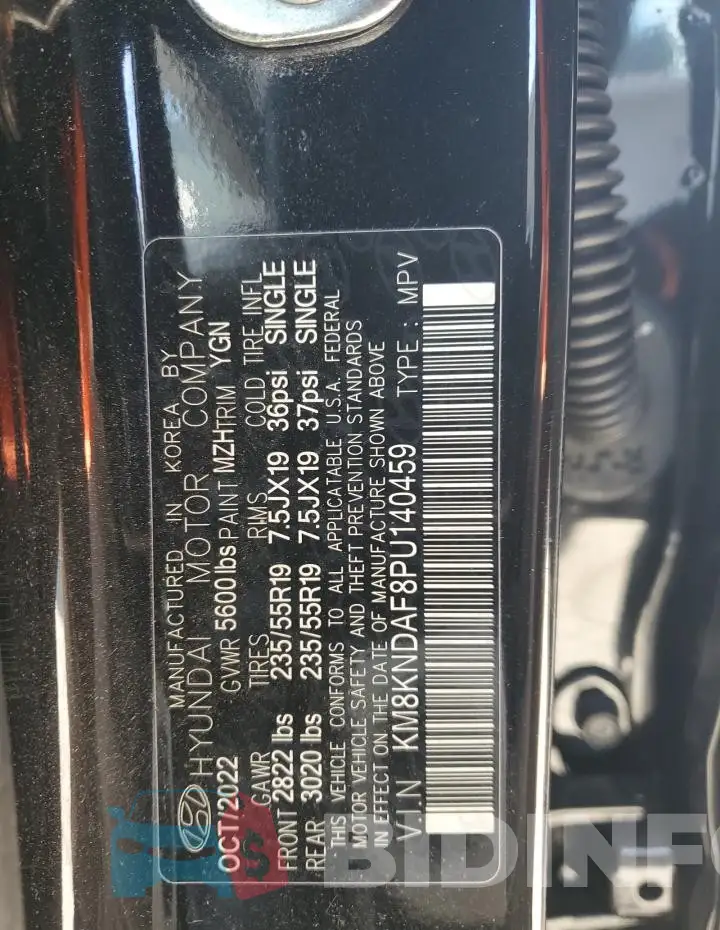 KM8KNDAF8PU140459 Photo# 14