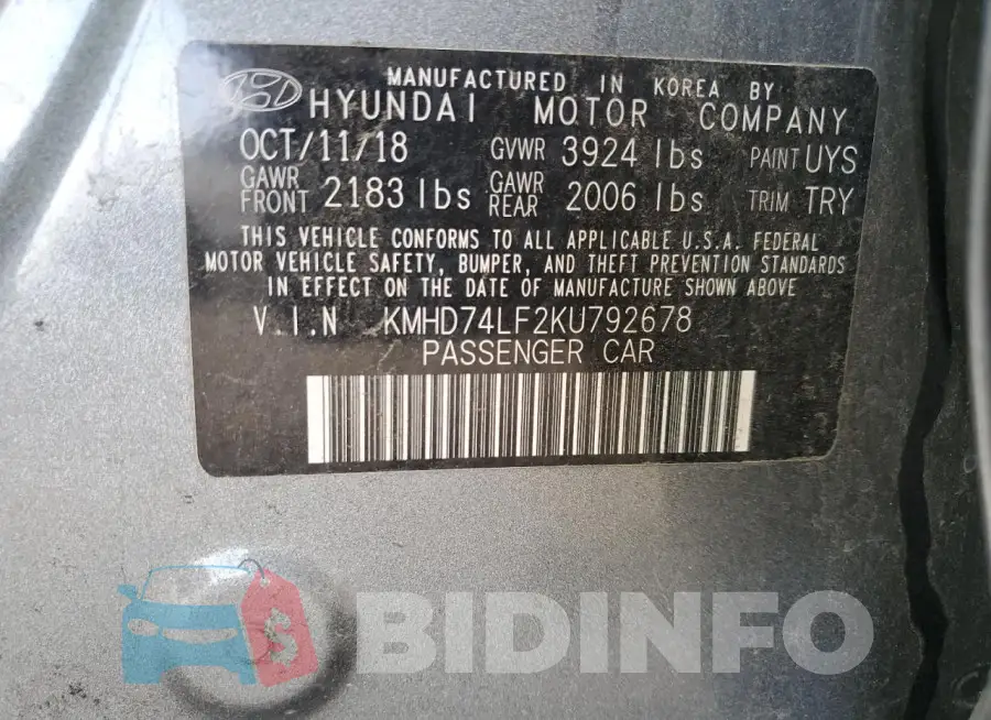 KMHD74LF2KU792678 Photo# 12