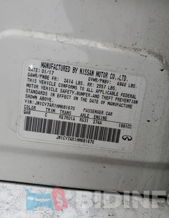 JN1CV7AR1HM681670 Photo# 12