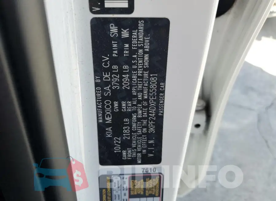 3KPF24ADXPE558081 Photo# 13