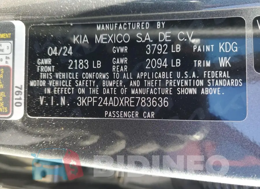3KPF24ADXRE783636 Photo# 13